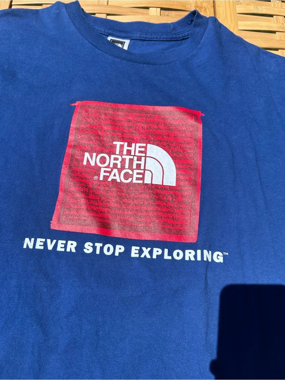 🔥3/$8- The North Face Blue Short Sleeve Tee with Red Logo